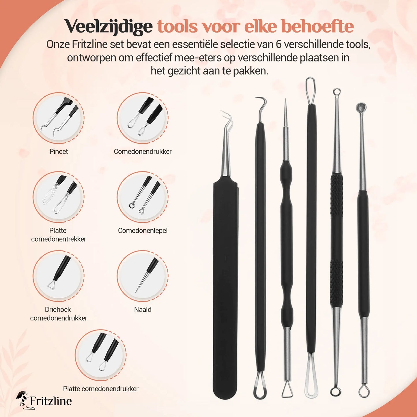 Fritzline Deluxe Verzorgingstool Set – 6-delig met Luxe Opbergdoosje