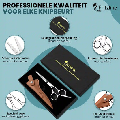 Kappersschaar met Leren Etui