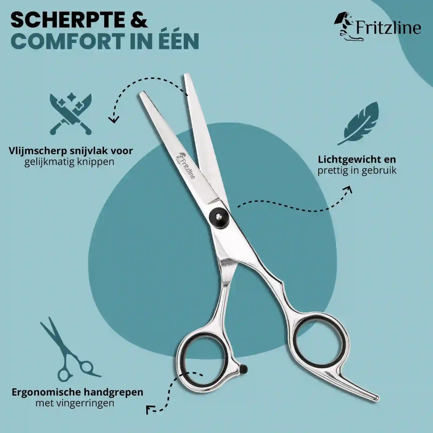 Kappersschaar met Leren Etui