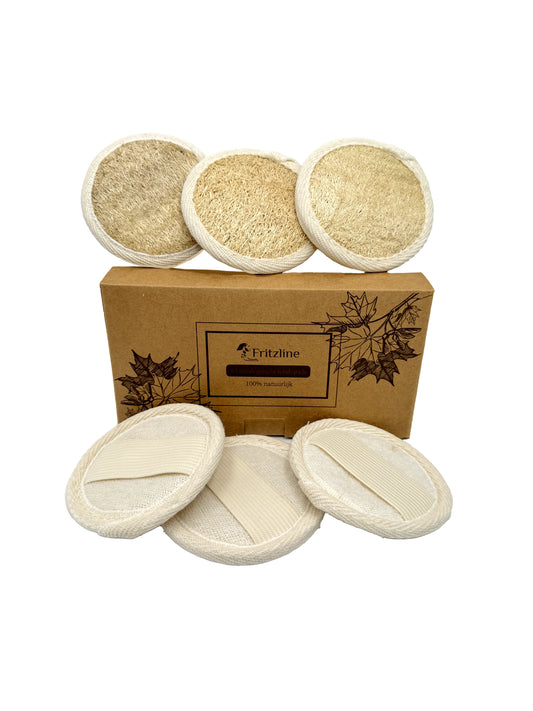 Fritzline 6x Loofah Gezicht Scrub Pad