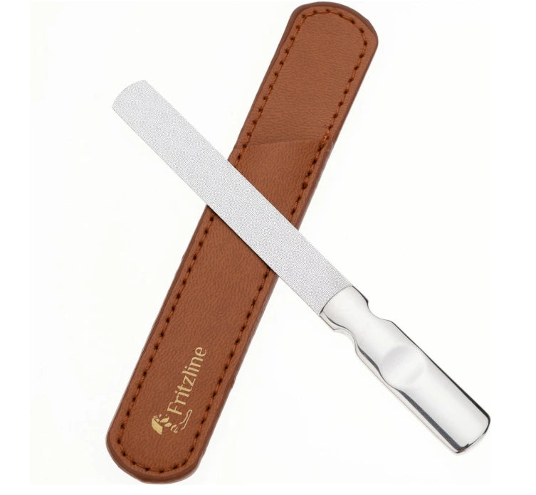 Fritzline Nagelvijl in Leren Etui - Nagel - Vijl - Metaal - Nagelvijlen Fritzline