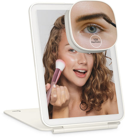 Fritzline Make Up Spiegel met Verlichting - 10x vergroting - Oplaadbaar - Dimbaar - Make-upspiegel - makeup spiegel Fritzline